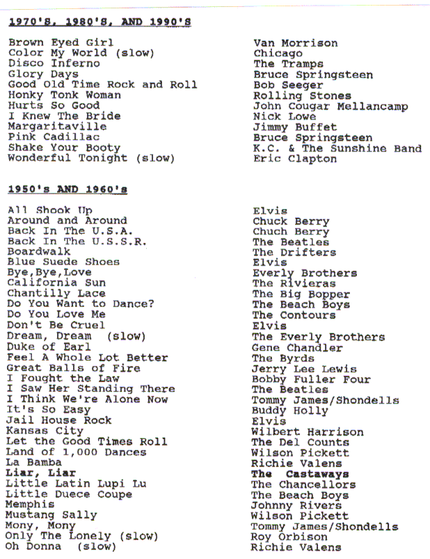 The Castaways variety band in Minnesota plays for weddings and events